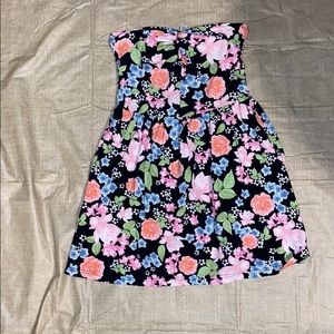 Divided Strapless Floral dress